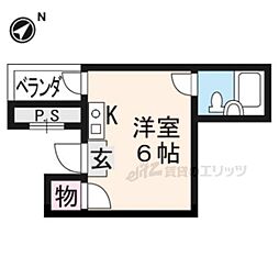フラッツ太秦 ワンルームの間取図画像