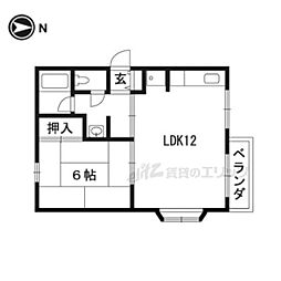 シャルマン宇津根 1LDKの間取図画像
