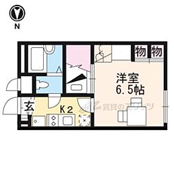 レオパレスアイリス 1Kの間取図画像