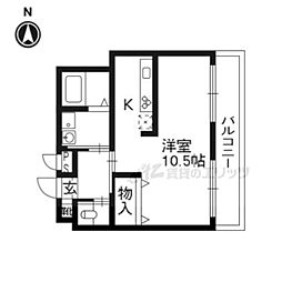 パーシモンヒル・田原 1Kの間取図画像