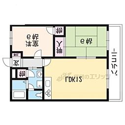 ヴェルデ夜苗1号棟 2LDKの間取図画像
