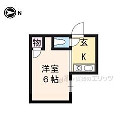 嘉楽コーポ 1Kの間取図画像