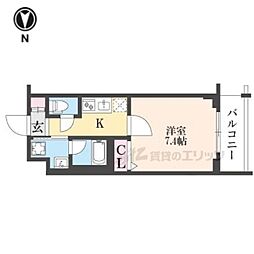 ベラジオ雅び京都円町2 1Kの間取図画像