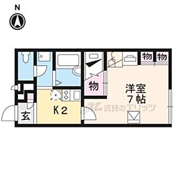 レオパレスジョイ大井 1Kの間取図画像