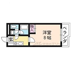 カーサベルディ 1Kの間取図画像