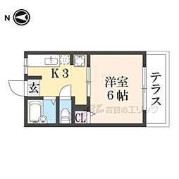 セルティアA 1Kの間取図画像