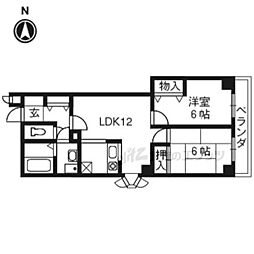 パレス西賀茂 2LDKの間取図画像