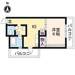 坪内マンション 1DKの間取図画像