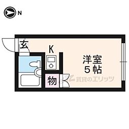 コーポ紫明 ワンルームの間取図画像