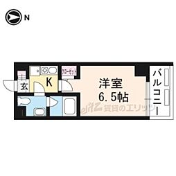 エリッツ四条烏丸ビル 1Kの間取図画像