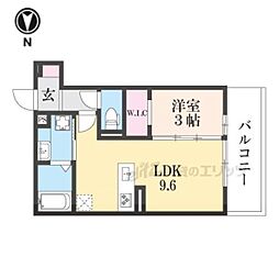 アビオン上賀茂 1LDKの間取図画像