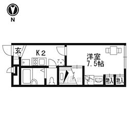 レオパレスヴィーブル呉服町 1Kの間取図画像