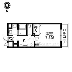 サンリットウメヅ 1Kの間取図画像