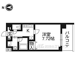 アスヴェル京都西陣 1Kの間取図画像