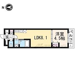 アドバンス京都北大路レフィナード 1DKの間取図画像
