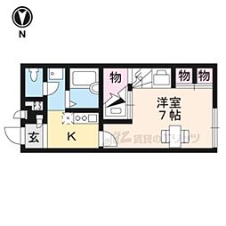 レオパレスレジャンド今津 1Kの間取図画像