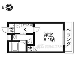 セレーノ御前蛸薬師 1Kの間取図画像