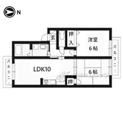 サードニックス舟山 2LDKの間取図画像