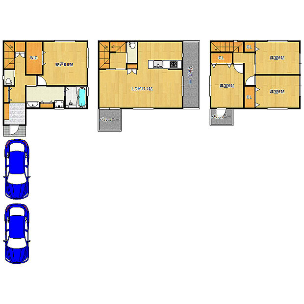 駐車2台可能!セカンドカーや来客時にも安心ですね♪