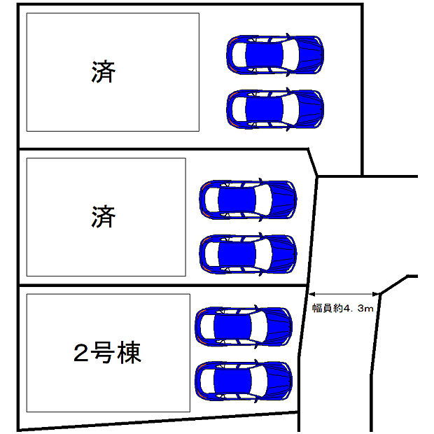 【全3区画】並列に駐車2台可能です♪愛車の置き場所に困らないですね!