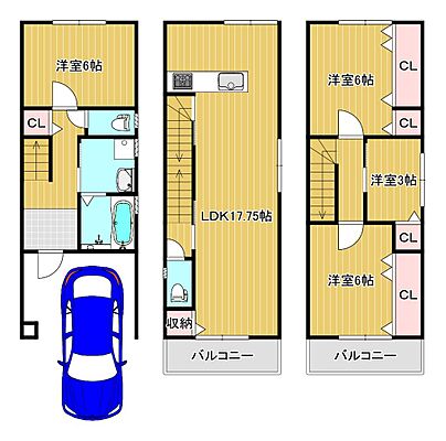間取り 香ヶ丘町１丁　中古戸建