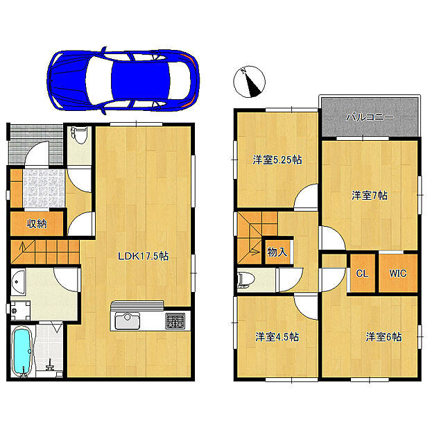 4LDK+WIC!暮らしやすい間取りですので、子供部屋や趣味のお部屋も作れますね♪ 資料請求だけでもお気軽にお問い合わせください!