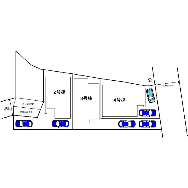 駐車２台可能！前面道路約７．１ｍ！広々運転の苦手な方も安心です♪是非現地にてご確認ください！