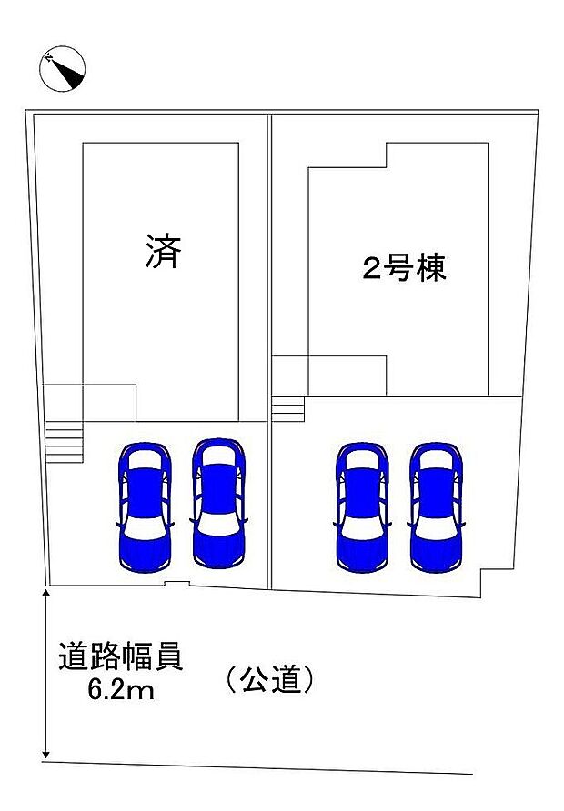 全２区画・残１区画！並列に駐車２台可能♪土地約４６．８９坪のゆとりある敷地です！
