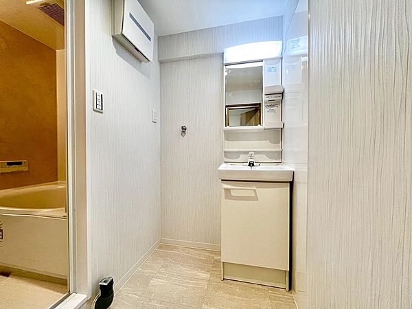 【洗面台新調】朝のお支度に重宝な独立洗面台はシャワー付き♪