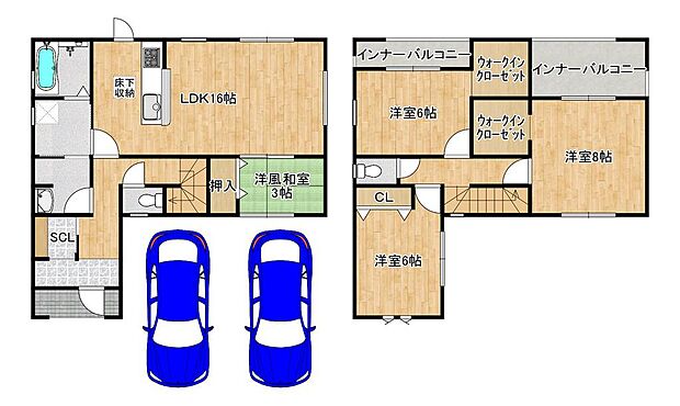 【並列に駐車2台可能】セカンドカーや来客時にも安心ですね♪