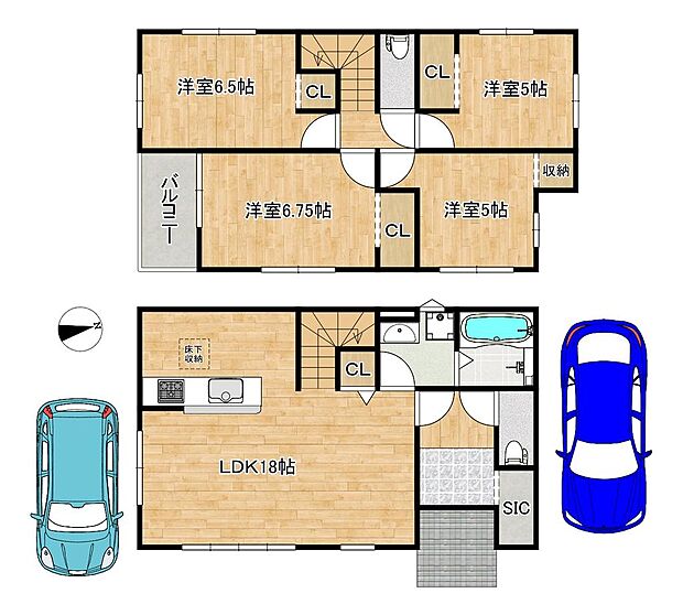 駐車２台可能（車種制限有）！セカンドカーや来客時にも安心ですね♪是非現地にてご確認ください！