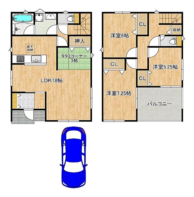 【暮らしやすい２ＳＬＤＫ+タタミコーナー〜４ＳＬＤＫ】子供部屋や趣味のお部屋も作れますね♪資料請求だけでもお気軽にお問い合わせください！