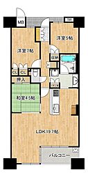 リバーガーデンコスモスクエア 3LDKの間取図画像