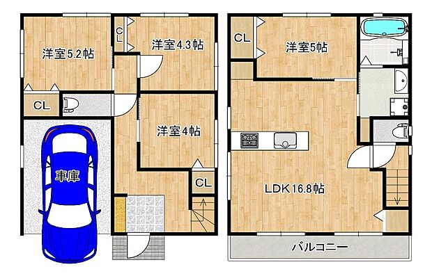 【建物参考価格1９00万円】フリープランですので、お好きに間取り変更できますよ！
