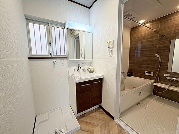 洗面台新調済！シャワー付き洗面台ですので、寝ぐせ直しもラクラクですね♪