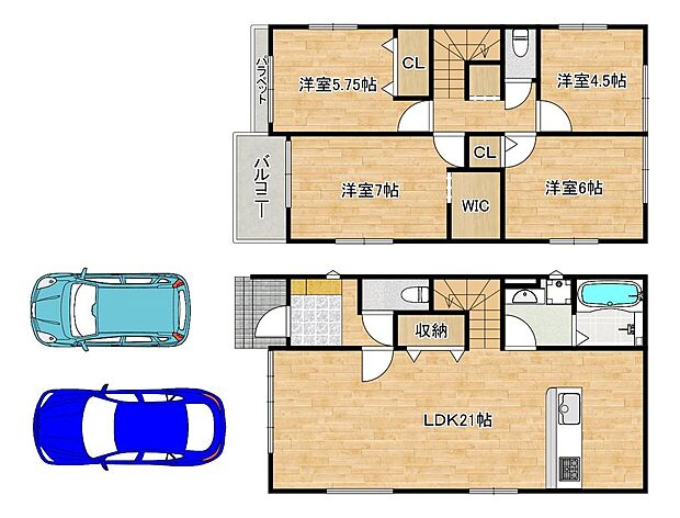 駐車２台可能ですよ！愛車の置き場所に困らないですね♪