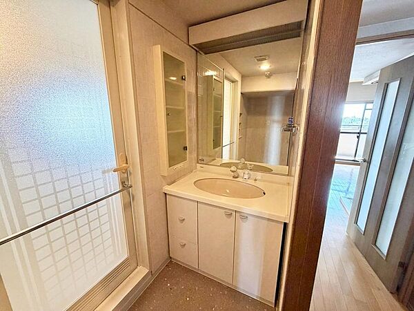 【シャワー付き洗面台】シャワー付ですので、朝の身支度の忙しい時間に重宝しますね♪