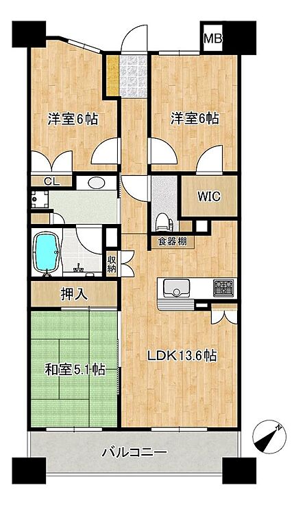 3LDK 間取り