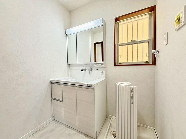 洗面台新調済！シャワー付き洗面台ですので、寝ぐせ直しもラクラクですね♪