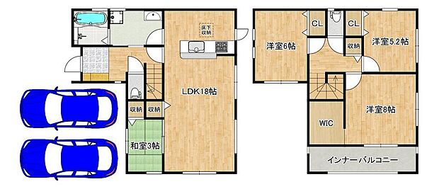【４ＬＤＫ+ＷＩＣの暮らしやすい間取り】テレワークのお仕事部屋、子供部屋等、ライフスタイルや家族構成に合わせて多目的にご使用いただけます♪