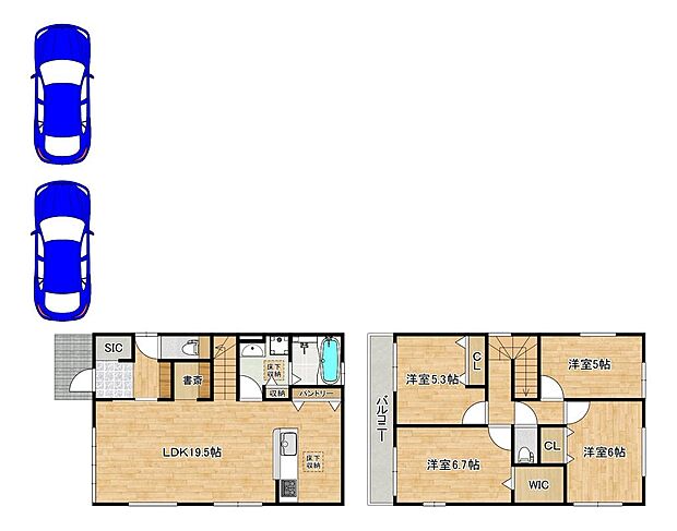 【土地約３６．３５坪】駐車２台可能です！ゆとりある住まいでのびのび新生活をここではじめませんか♪