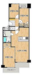 エバーグリーン南港ポートタウン12号館 3LDKの間取図画像