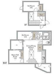 JR総武線 西荻窪駅 徒歩7分の賃貸マンション 1階3LDKの間取り
