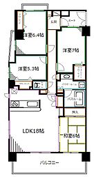 西武新宿線 上石神井駅 徒歩13分の賃貸マンション 2階4LDKの間取り