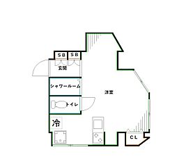 三松ビル 3階ワンルームの間取り