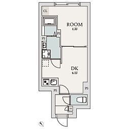 JR中央本線 西荻窪駅 徒歩18分の賃貸マンション 2階1DKの間取り