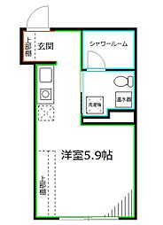 JR中央本線 西荻窪駅 徒歩1分の賃貸マンション 5階ワンルームの間取り