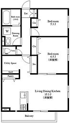 西武新宿線 井荻駅 徒歩7分の賃貸アパート 2階2LDKの間取り