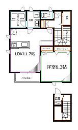 Soleil 59 2階1LDKの間取り