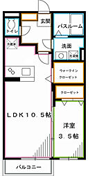 西武新宿線 上石神井駅 徒歩13分の賃貸アパート 2階1LDKの間取り